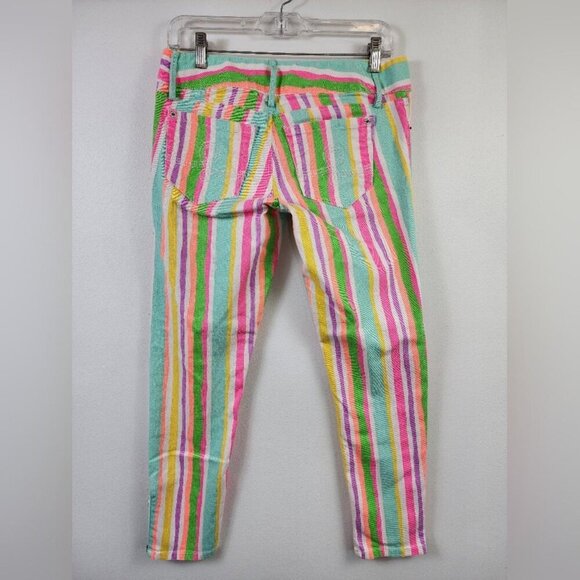 Lilly Pulitzer Women's Colorful Striped Pants Skinny Dnim5 Pockets, sz 2 - Picture 3 of 15